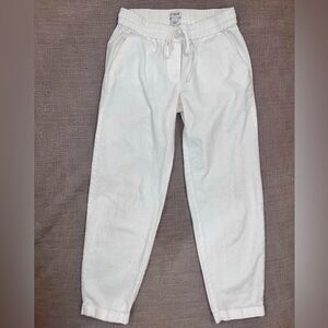 J.Crew women’s linen blend beach pants. Jogger-style w/ drawstring & cuffed. 00